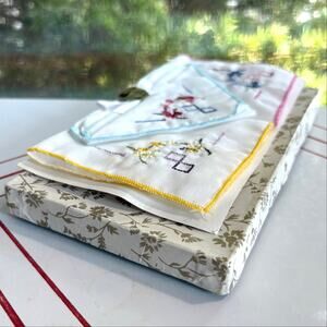 Vintage Rolan Embroidered Handkerchiefs Set of 3 Rolan Boxed Hankies